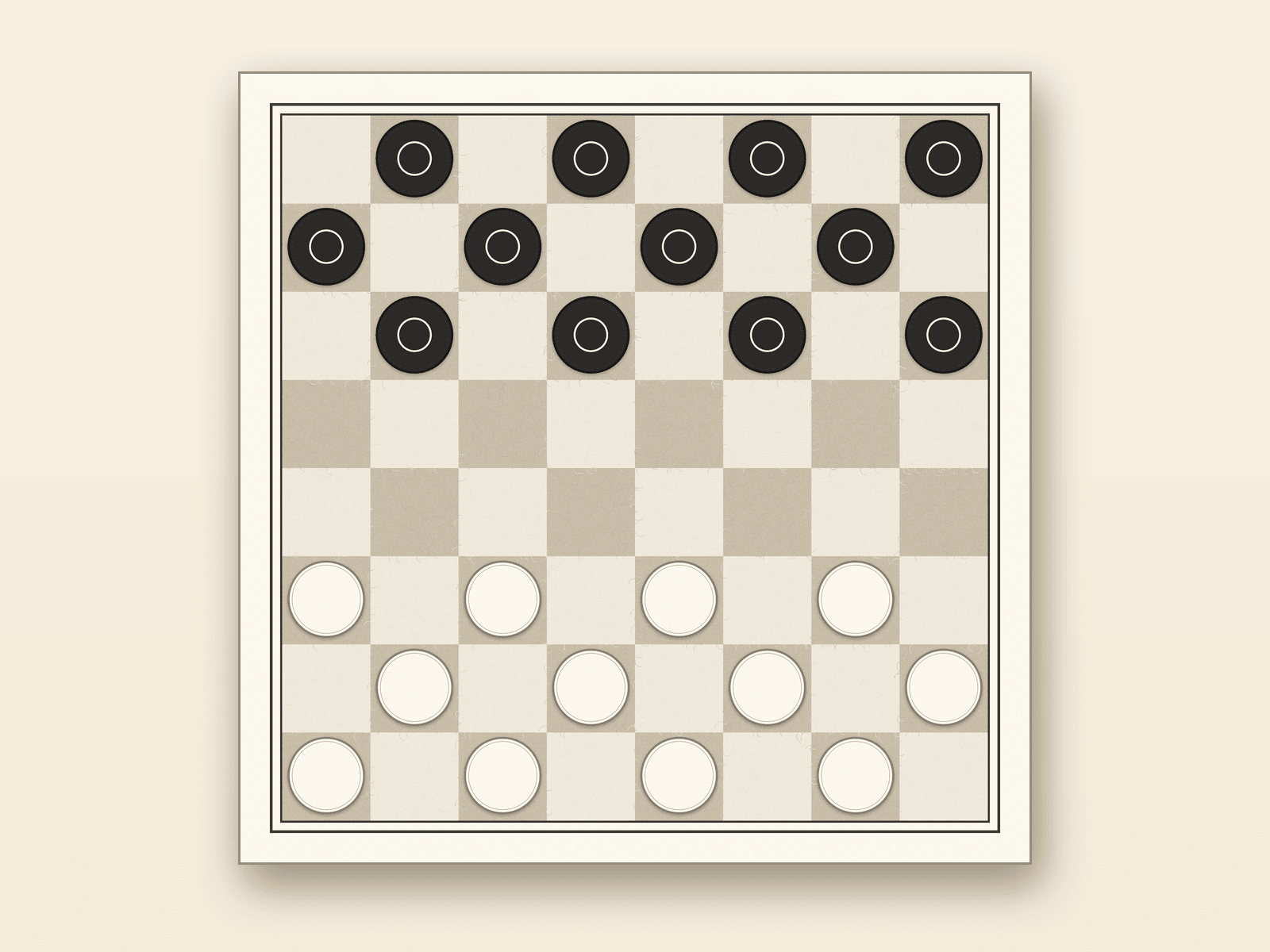 Checkers board in the calm Paper skin