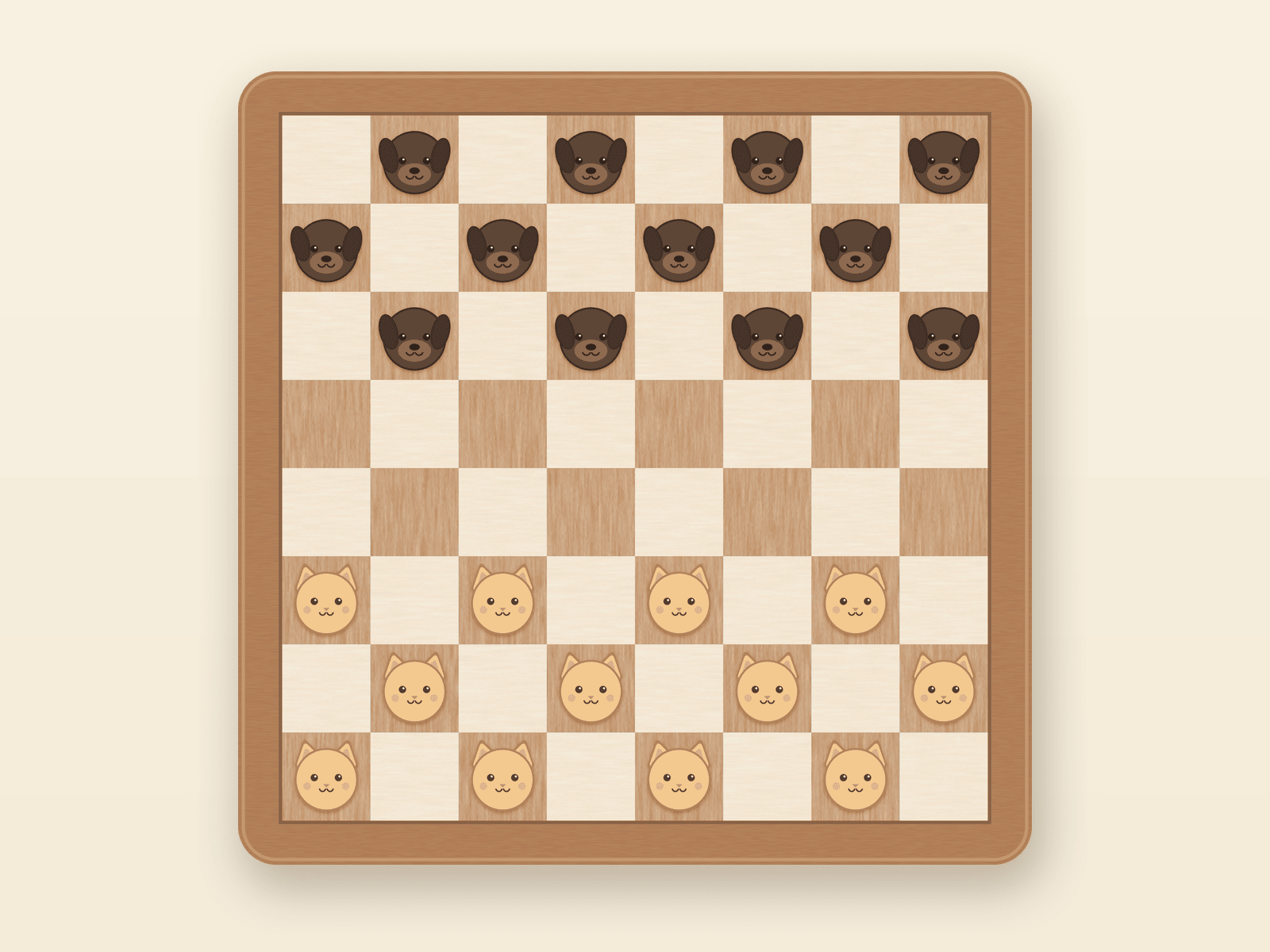 Checkers board in the Cats & Dogs skin